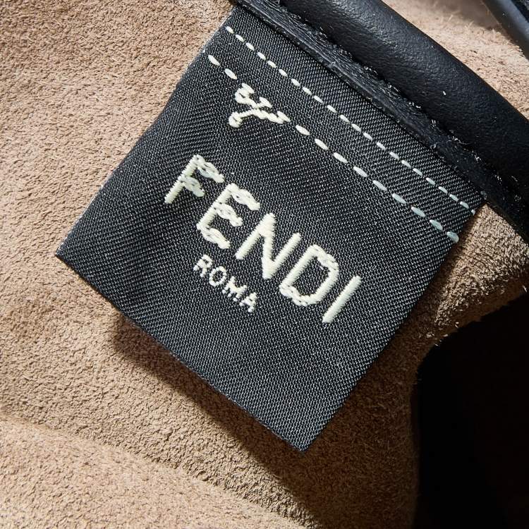 Pre Owned Fendi Black Leather Small Croissant Hobo