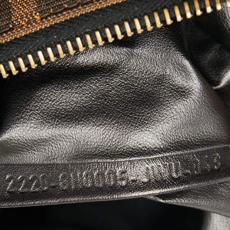 Pre Owned Fendi Tobacco Zucca Canvas Chain Hobo
