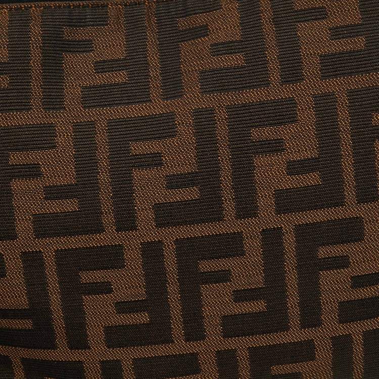 Pre Owned Fendi Tobacco Zucca Canvas Chain Hobo
