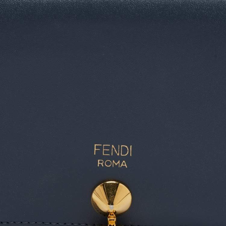 مملوكة مسبقًا Fend Teal Leather By The Way Bifold Wallet