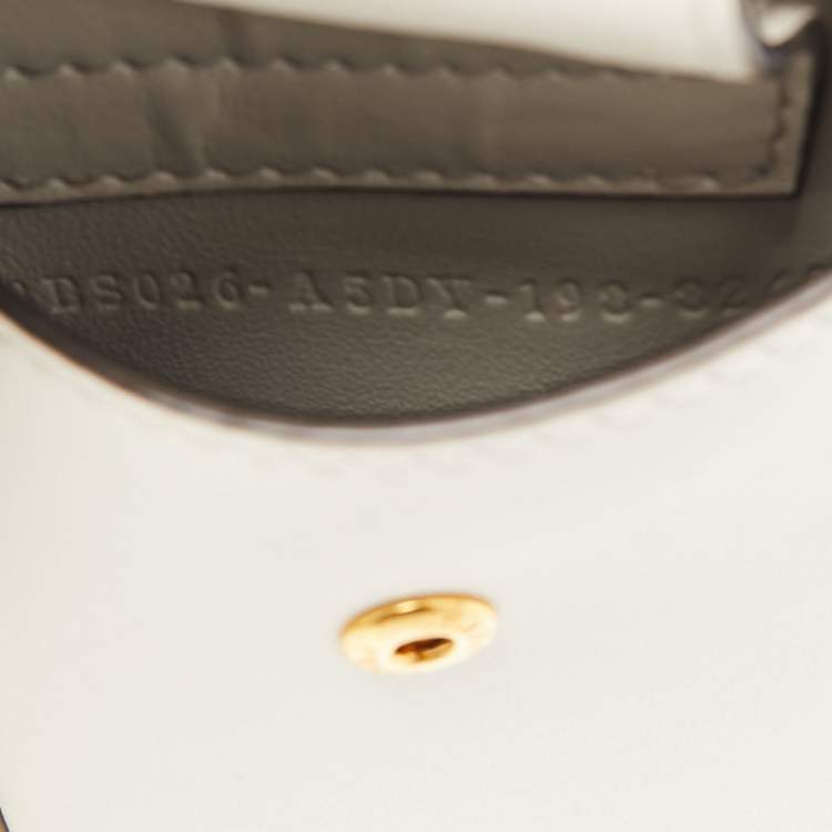 Pre Owned Fendi Off White Leather Mini Two Pocket Crossbody Bag
