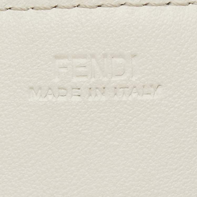 Pre Owned Fendi Off White Leather Mini Two Pocket Crossbody Bag