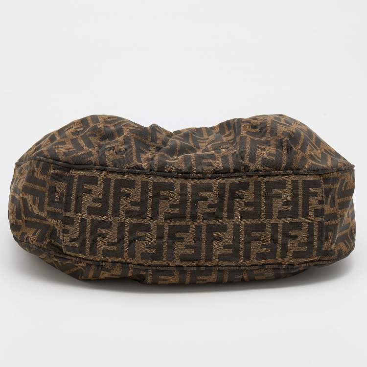 Pre Owned Fendi Tobacco Zucca Canvas Mia Hobo