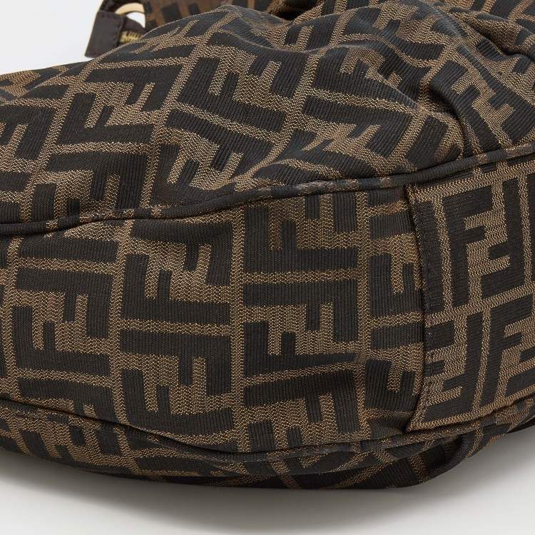 Pre Owned Fendi Tobacco Zucca Canvas Mia Hobo