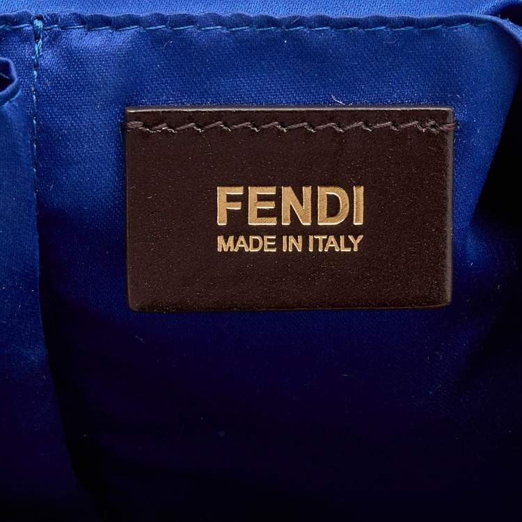 Pre Owned Fendi Blue Iridescent Nubuck Leather Forever Hobo