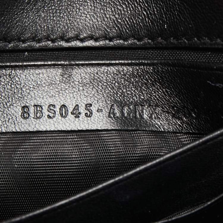 Pre Owned Fendi Black Leather Mini Baguette Crossbody Bag