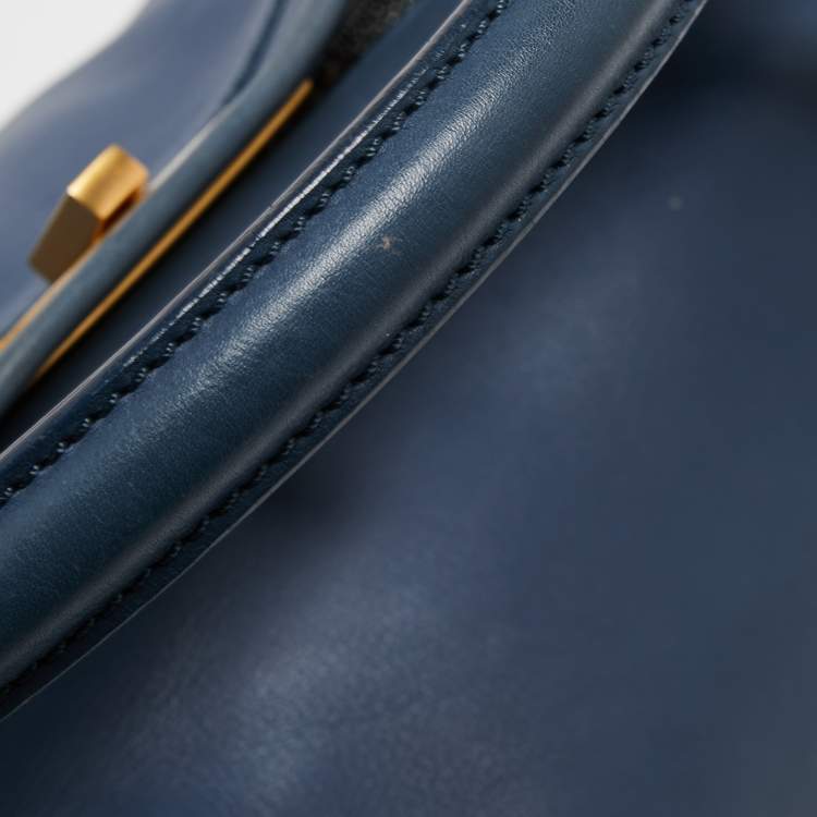 مملوكة مسبقًا Fendi Blue Leather Large Peekaboo Top Handle Bag