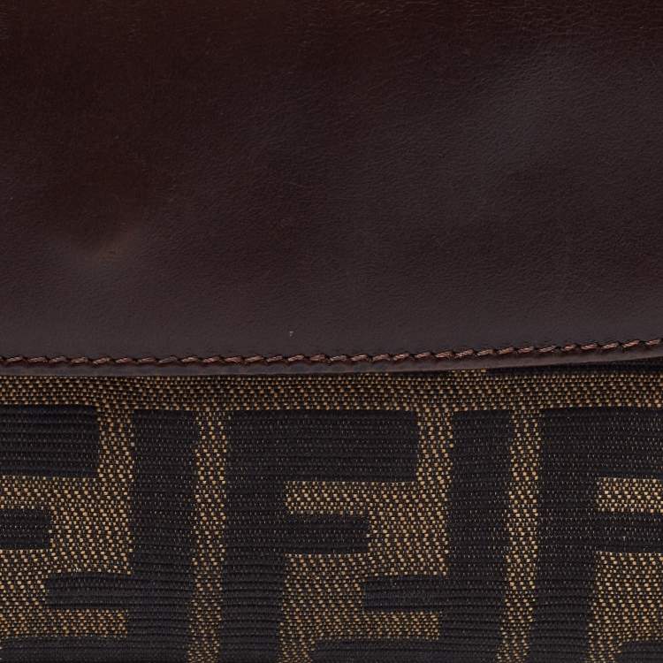Pre Owned Fendi Tobacco Zucca Canvas and Leather Wallet