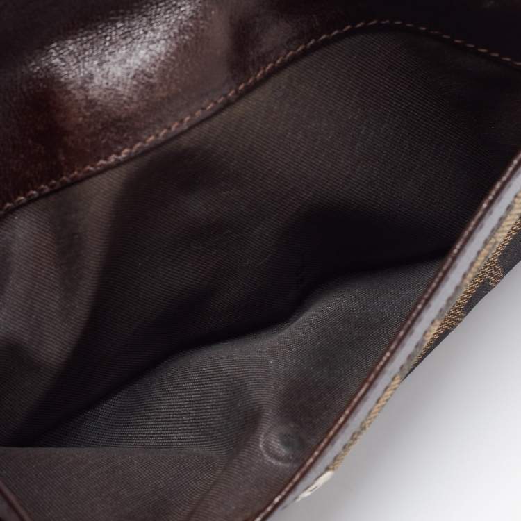 Pre Owned Fendi Tobacco Zucca Canvas and Leather Wallet