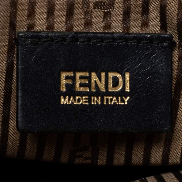 Pre Owned Fendi Black Leather Medium Anna Shoulder Bag