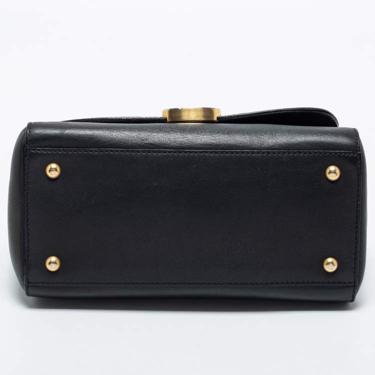 Pre Owned Fendi Black Leather Medium Anna Shoulder Bag