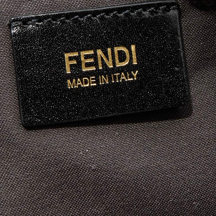 Pre Owned Fendi Black Leather Zip It Satchel