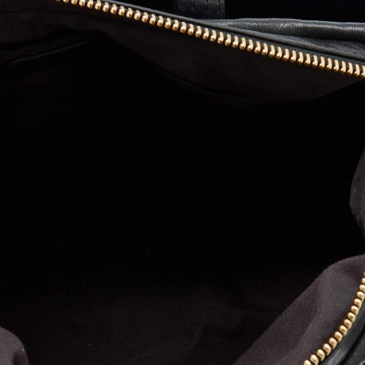 Pre Owned Fendi Black Leather Zip It Satchel