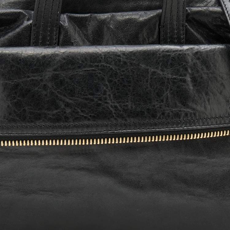 Pre Owned Fendi Black Leather Zip It Satchel