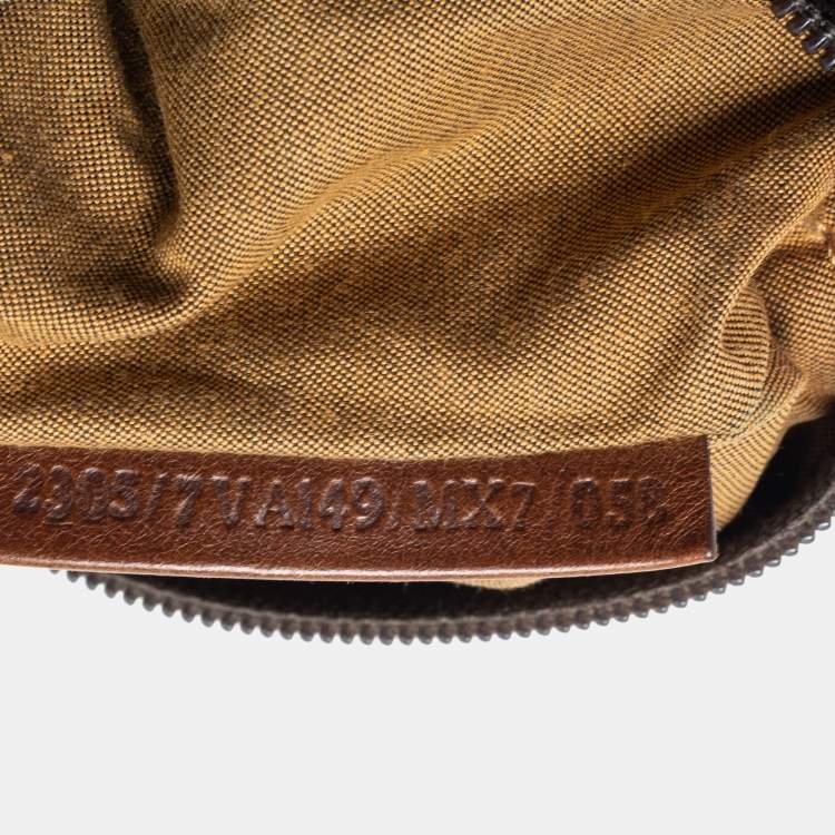 Pre Owned Fendi Tobacco Zucca Coated Canvas And Leather Belt Bag