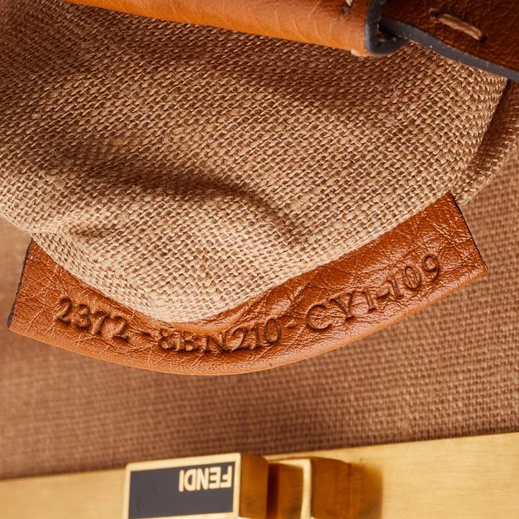 Pre Owned Fendi Brown Leather Large Peekaboo Top Handle Bag