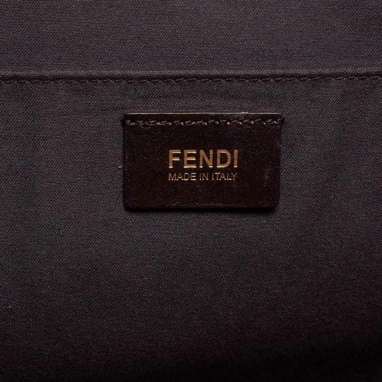 Pre Owned Fendi Burgundy Zucca Coated Canvas and Leather Tote