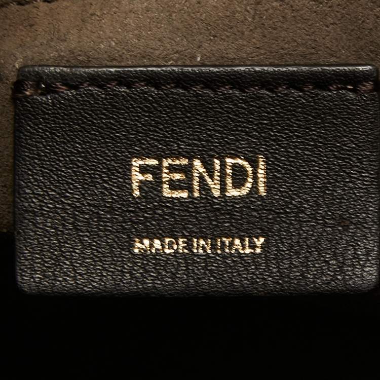 Pre Owned Fendi Tobacco/Black Zucca Coated Canvas and Leather Medium Runaway Shopper Tote