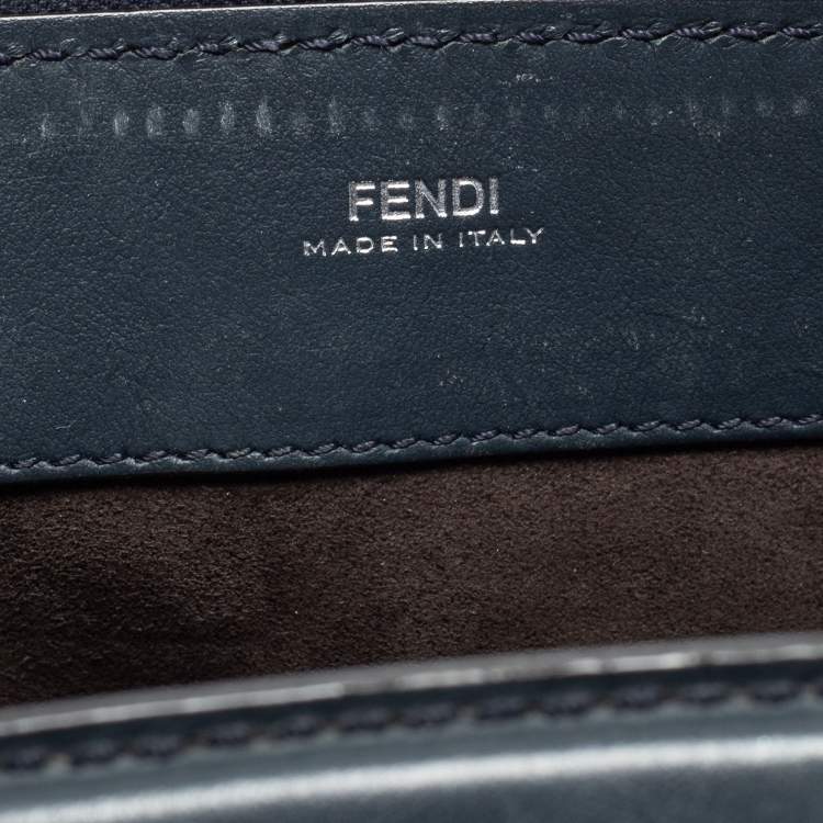 Pre Owned Fendi Black Leather Dotcom Top Handle Bag