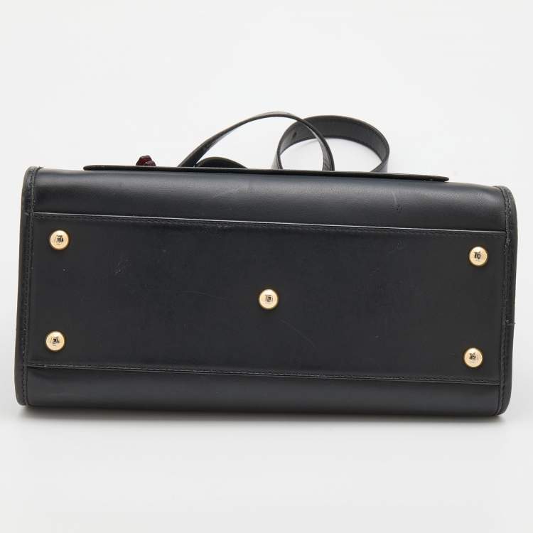 Pre Owned Fendi Black/Brown Zucca Leather Small Runaway Shoulder Bag