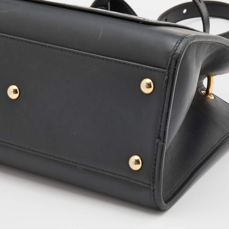 Pre Owned Fendi Black/Brown Zucca Leather Small Runaway Shoulder Bag