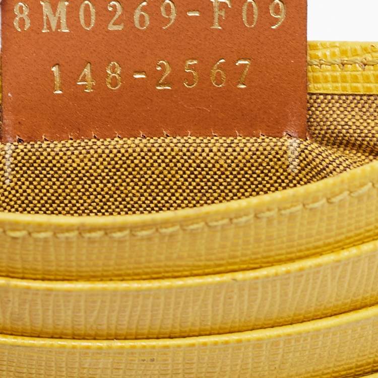 Pre Owned Fendi Yellow Leather Card Holder