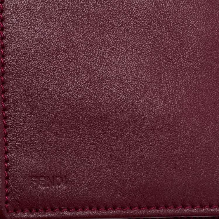 Pre Owned Fendi Burgundy Patent Leather Fendilicious Chain Clutch