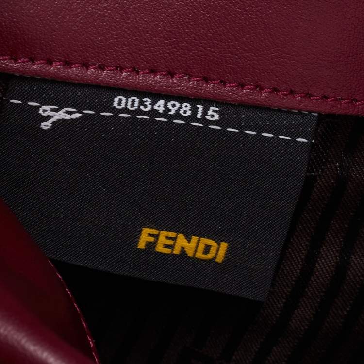Pre Owned Fendi Burgundy Patent Leather Fendilicious Chain Clutch
