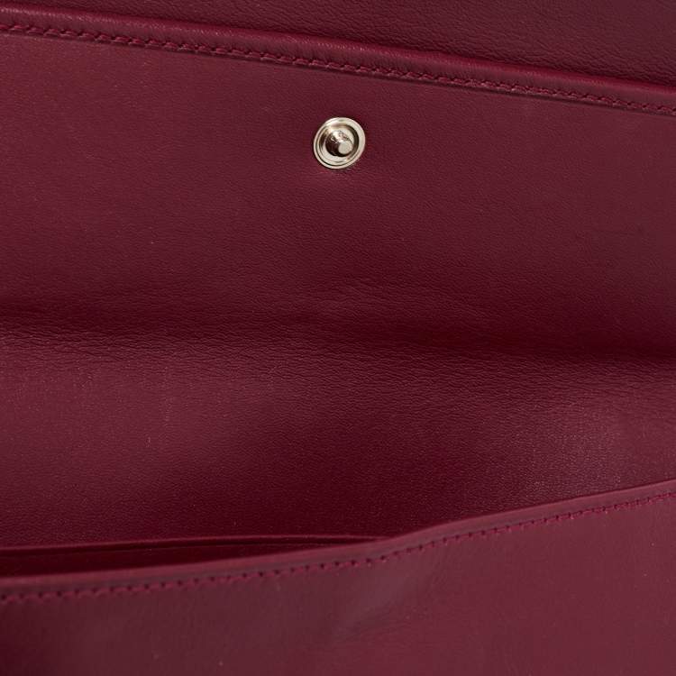 Pre Owned Fendi Burgundy Patent Leather Fendilicious Chain Clutch
