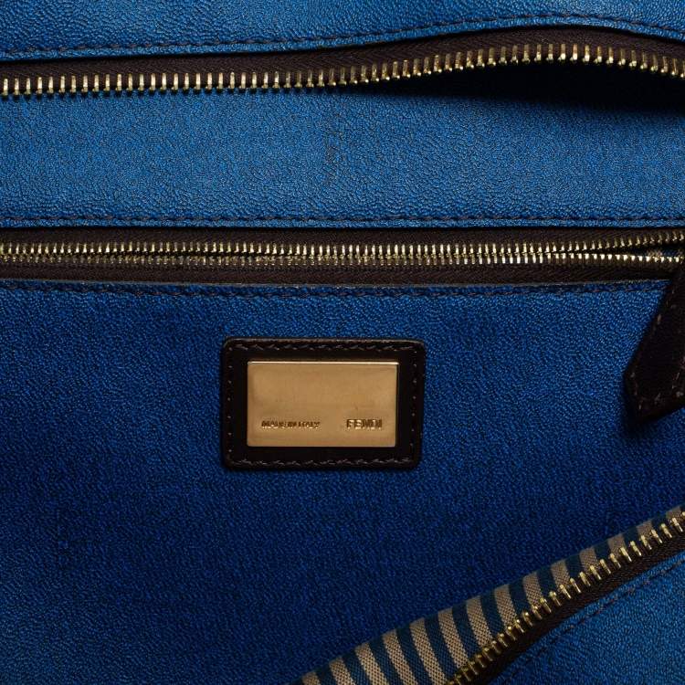 مملوكة مسبقًا Fendi Tobacco Zucca Coated Canvas and Leather Medium Roll Shopper Tote