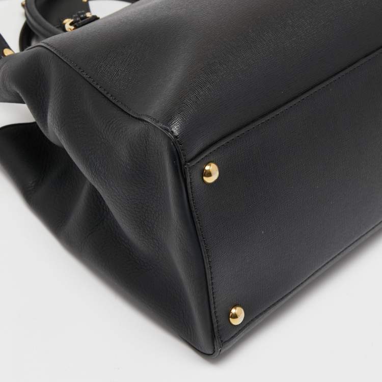Pre Owned Fendi Black Leather Medium 2Jours Tote