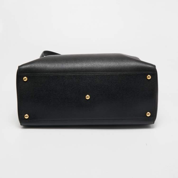 Pre Owned Fendi Black Leather Medium 2Jours Tote