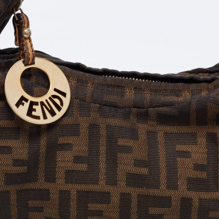 Pre Owned Fendi  Brown Zucca Canvas Shoulder Bag