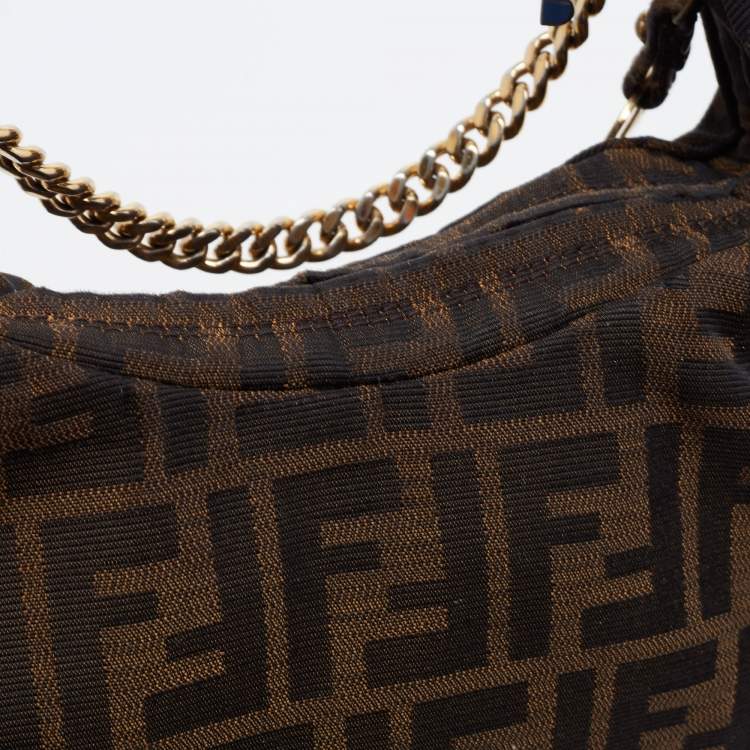 Pre Owned Fendi  Brown Zucca Canvas Shoulder Bag