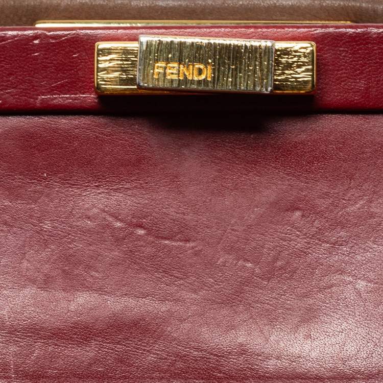 مم�لوكة مسبقًا Fendi Brown Leather Peekaboo Large Top Handle Bag
