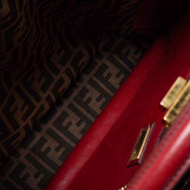 مملوكة مسبقًا Fendi Brown Leather Peekaboo Large Top Handle Bag