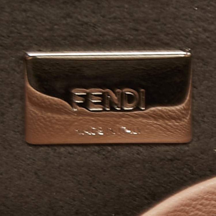 مملوكة مسبقًا Fendi Powder Pink Shearling and Leather Micro Peekaboo Top Handle Bag