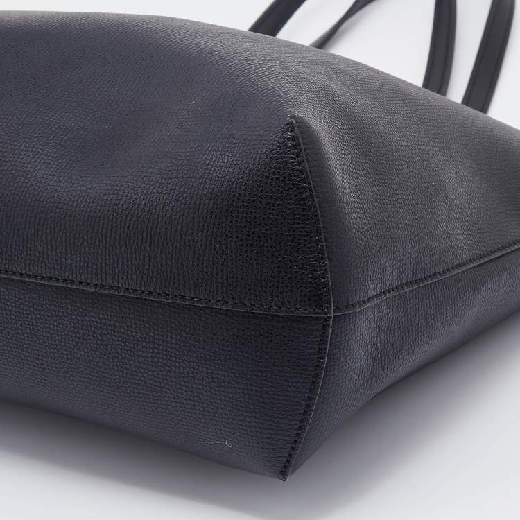 Pre Owned Fendi Black Cutout Leather Kan I Shopper Tote 