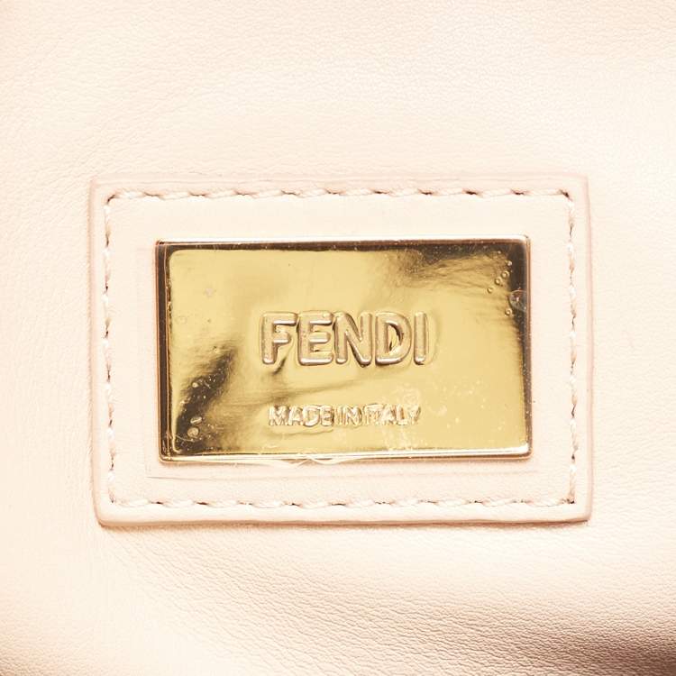 Pre Owned Fendi Dark Blue Leather Medium Peekaboo Top Handle Bag