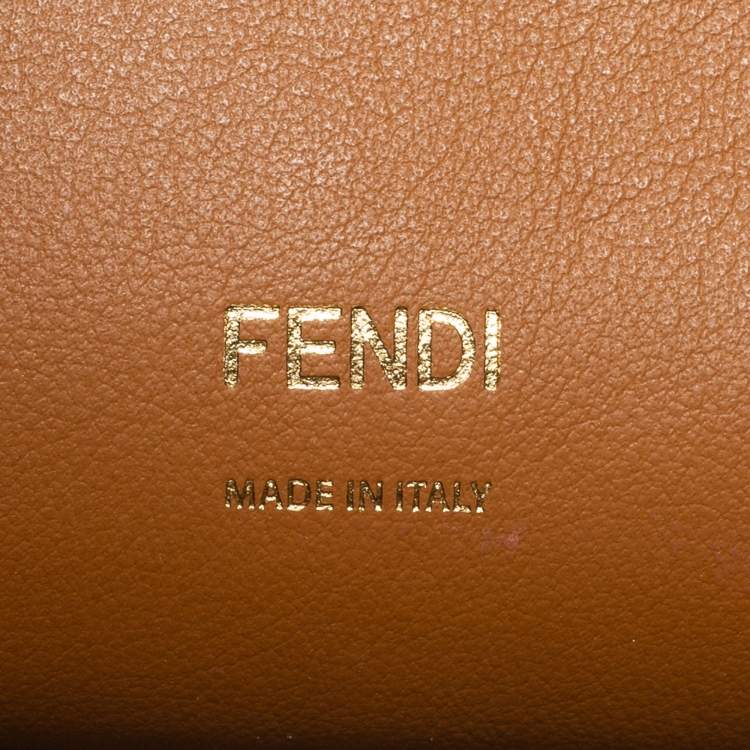 Pre Owned Fendi Tan Leather and Suede Flip Tote
