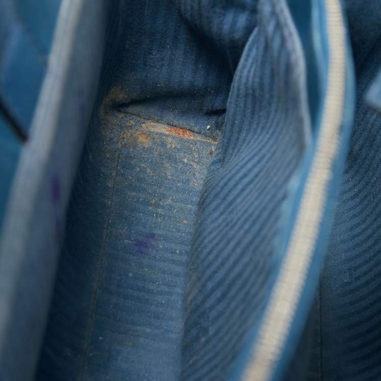 Pre Owned Fendi Blue Leather Small 2Jours Tote