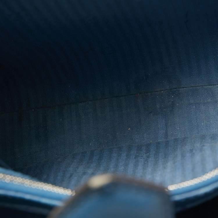 Pre Owned Fendi Blue Leather Small 2Jours Tote