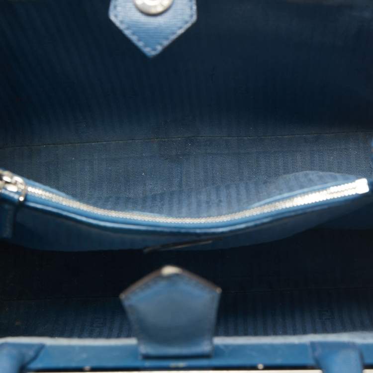 Pre Owned Fendi Blue Leather Small 2Jours Tote
