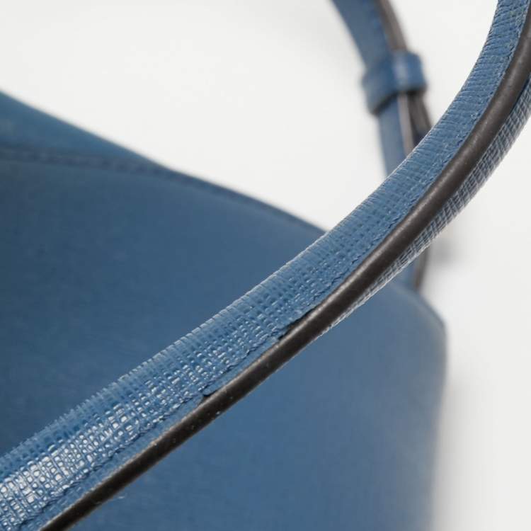 Pre Owned Fendi Blue Leather Small 2Jours Tote