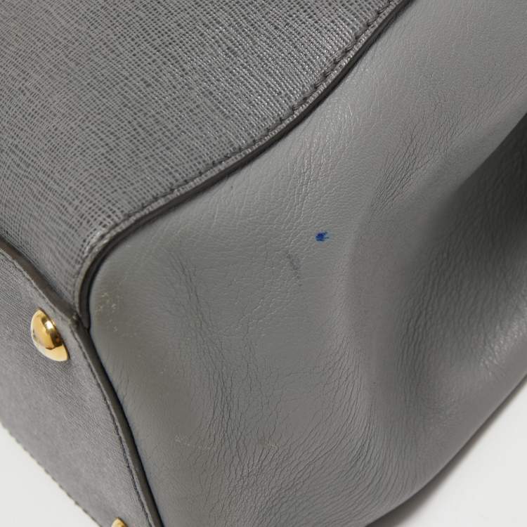 Pre Owned Fendi Grey Leather Small 2Jours Tote