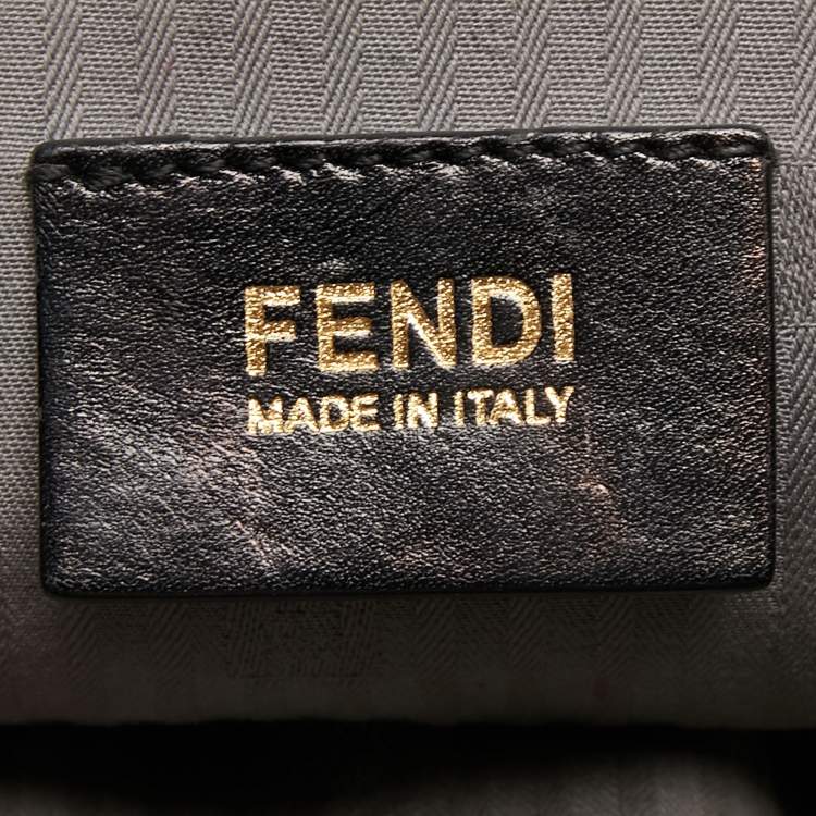 Pre Owned Fendi Grey Leather Small 2Jours Tote