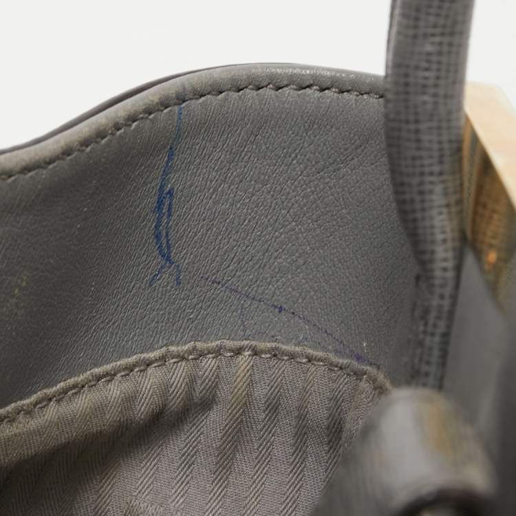 Pre Owned Fendi Grey Leather Small 2Jours Tote