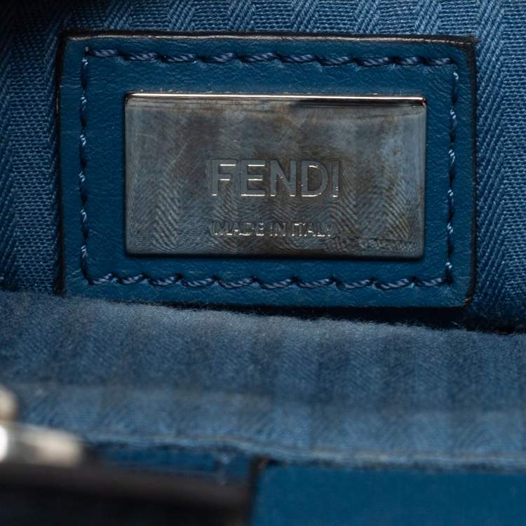 Pre Owned Fendi Blue Leather Small 2Jours Tote
