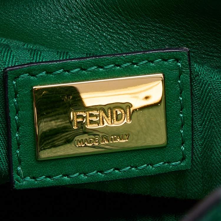Pre Owned Fendi Green Leather Petite Sac 2jours Tote