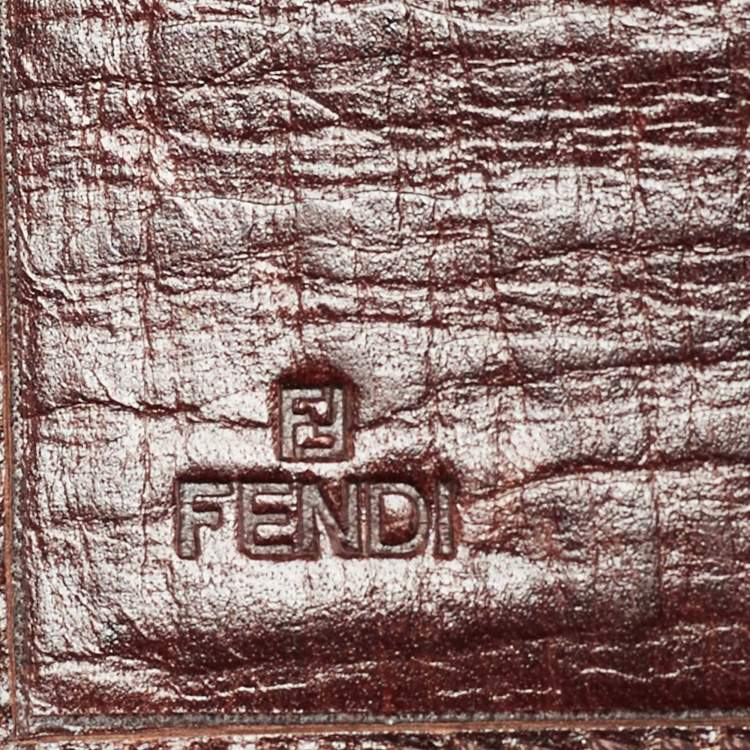 Pre Owned Fendi Beige/Brown Zuchino Canvas and Leather Forever Flap Wallet